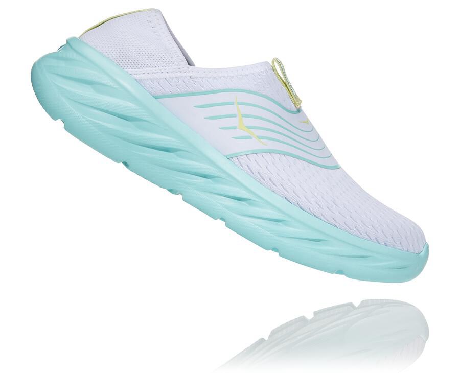 Sandale Hoka One One Ora Recovery Femme - Blanche/Bleu - DHG-851960